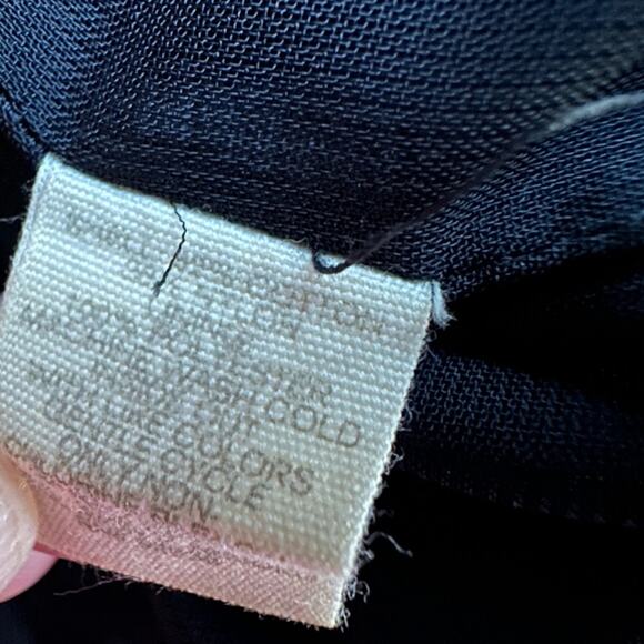 Vintage Fossil Black Dress Nylon Cotton Short Sleeve Crew Neck Demure Y2K Twee - Picture 7 of 7